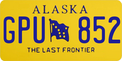 AK license plate GPU852