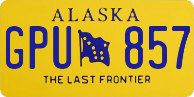 AK license plate GPU857