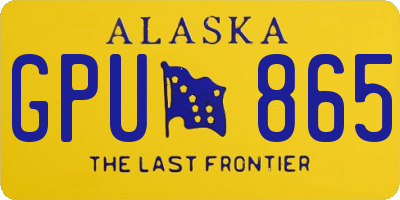 AK license plate GPU865