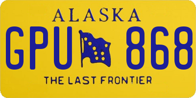 AK license plate GPU868