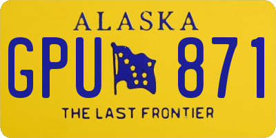 AK license plate GPU871