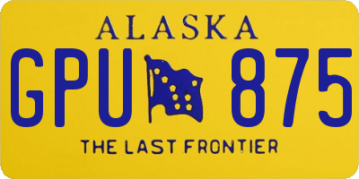 AK license plate GPU875