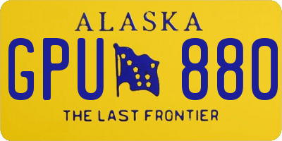 AK license plate GPU880