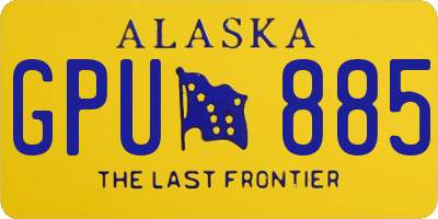 AK license plate GPU885