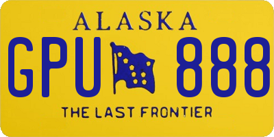 AK license plate GPU888