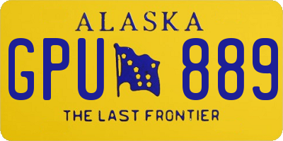 AK license plate GPU889
