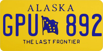 AK license plate GPU892