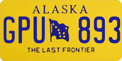 AK license plate GPU893