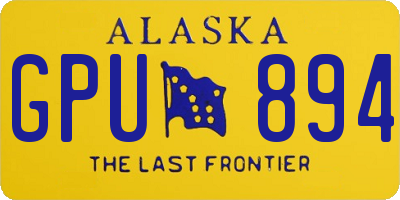 AK license plate GPU894