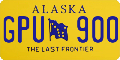 AK license plate GPU900