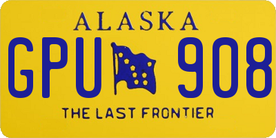 AK license plate GPU908