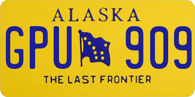 AK license plate GPU909
