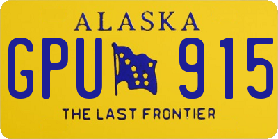 AK license plate GPU915