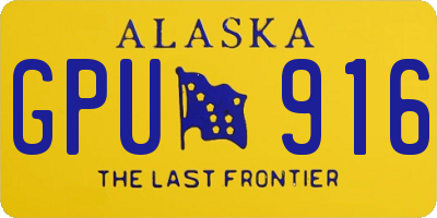 AK license plate GPU916