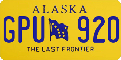 AK license plate GPU920