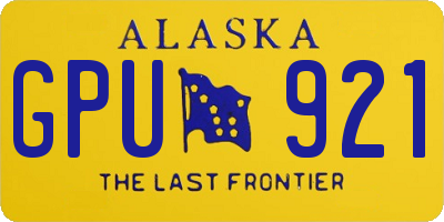 AK license plate GPU921