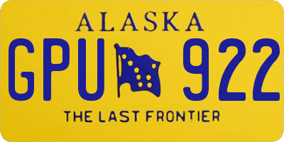 AK license plate GPU922