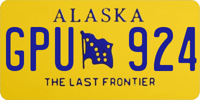 AK license plate GPU924