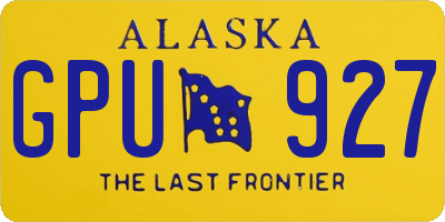 AK license plate GPU927