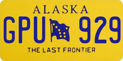 AK license plate GPU929
