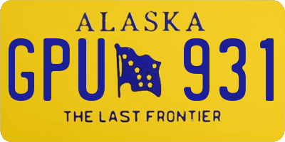 AK license plate GPU931
