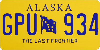 AK license plate GPU934