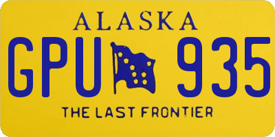 AK license plate GPU935