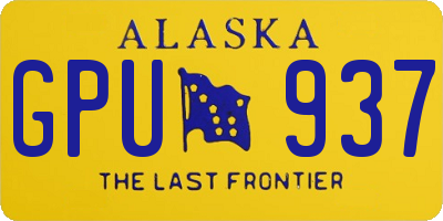 AK license plate GPU937