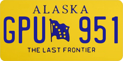 AK license plate GPU951