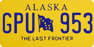 AK license plate GPU953