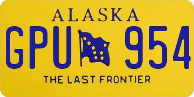 AK license plate GPU954