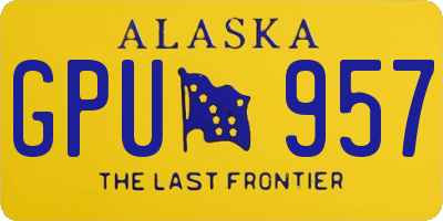 AK license plate GPU957