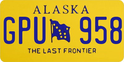 AK license plate GPU958