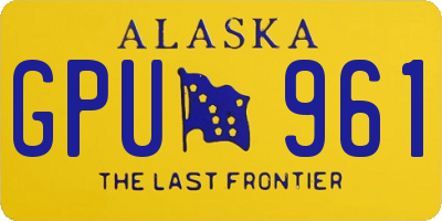 AK license plate GPU961