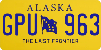AK license plate GPU963