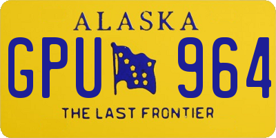 AK license plate GPU964