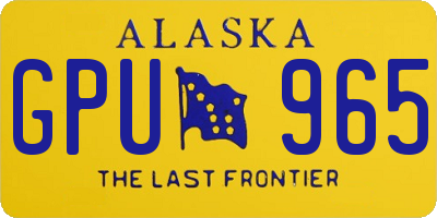 AK license plate GPU965