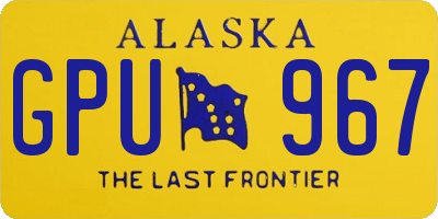 AK license plate GPU967