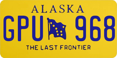 AK license plate GPU968