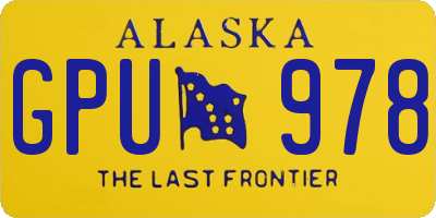 AK license plate GPU978