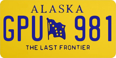 AK license plate GPU981