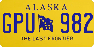 AK license plate GPU982