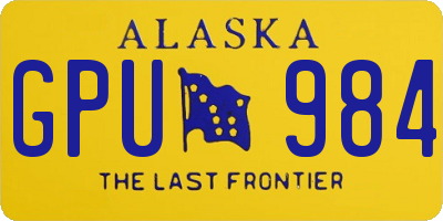 AK license plate GPU984