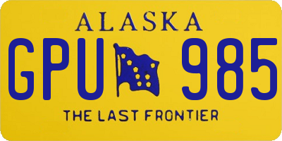 AK license plate GPU985