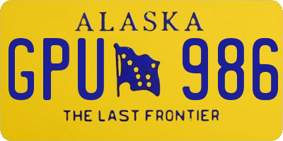 AK license plate GPU986