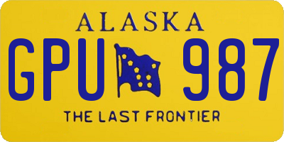 AK license plate GPU987