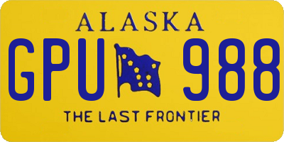 AK license plate GPU988