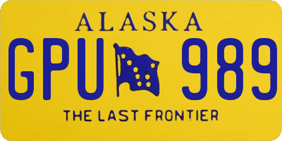 AK license plate GPU989