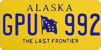 AK license plate GPU992