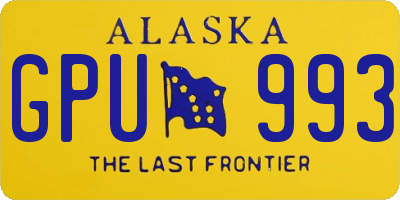 AK license plate GPU993